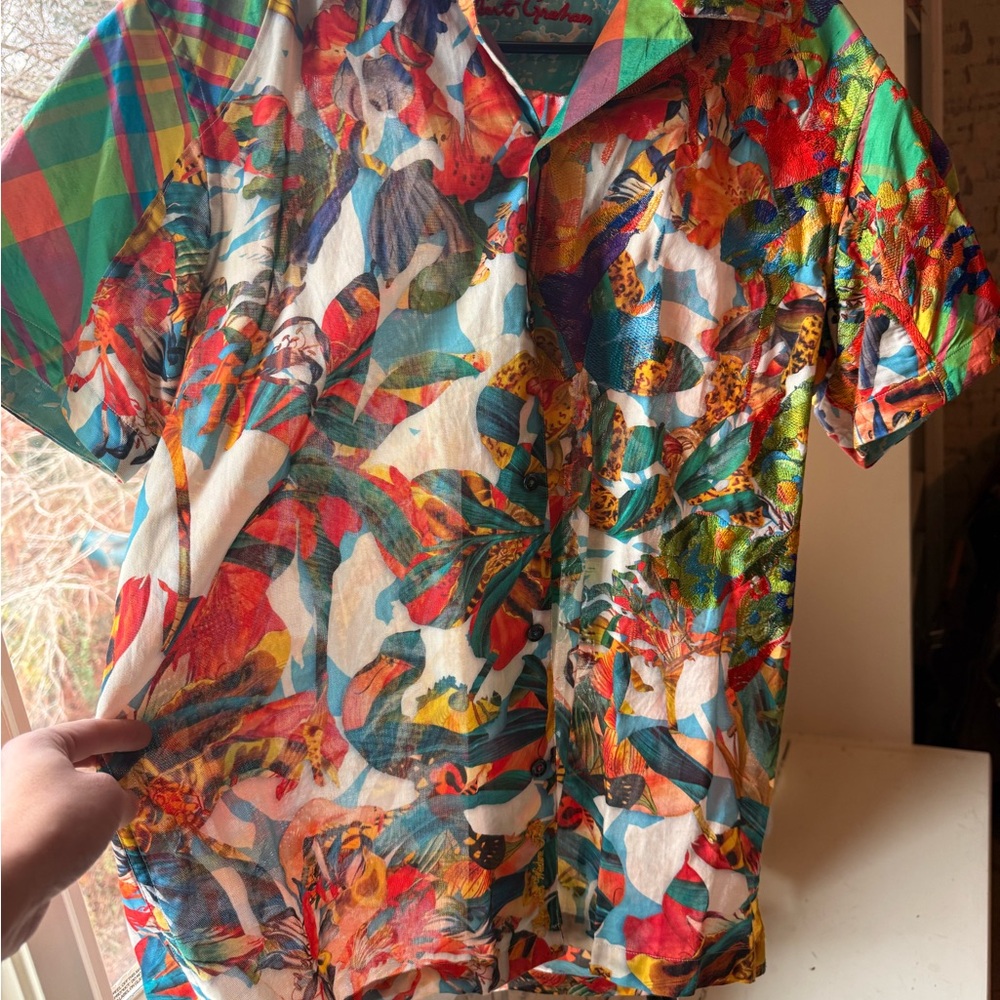 Robert Graham Multicolor Tropical Print Dress Shirt